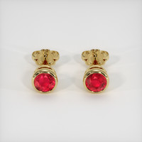2.65 Ct.Tw. Ruby Earrings, 18K Yellow Gold 1
