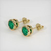 <span>1.43</span>&nbsp;<span class="tooltip-light">Ct.Tw.<span class="tooltiptext">Total Carat Weight</span></span> Emerald Earrings, 18K Yellow Gold 2