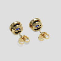 <span>4.23</span>&nbsp;<span class="tooltip-light">Ct.Tw.<span class="tooltiptext">Total Carat Weight</span></span> Blue Sapphire Earrings, 18K Yellow Gold 4