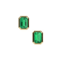 2.01 Ct.Tw. Emerald Earrings, 18K Yellow Gold 1