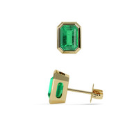 2.01 Ct.Tw. Emerald Earrings, 18K Yellow Gold 2
