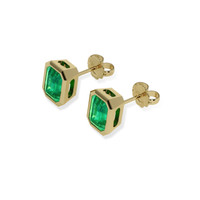 2.01 Ct.Tw. Emerald Earrings, 18K Yellow Gold 3