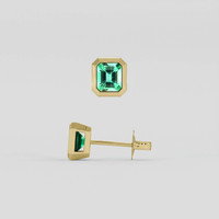 <span>1.13</span>&nbsp;<span class="tooltip-light">Ct.Tw.<span class="tooltiptext">Total Carat Weight</span></span> Emerald Earrings, 18K Yellow Gold 2
