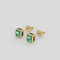 <span>1.13</span>&nbsp;<span class="tooltip-light">Ct.Tw.<span class="tooltiptext">Total Carat Weight</span></span> Emerald Earrings, 18K Yellow Gold 3