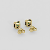 <span>1.13</span> <span class="tooltip-light">Ct.Tw.<span class="tooltiptext">Total Carat Weight</span></span> Emerald Earrings, 18K Yellow Gold 4