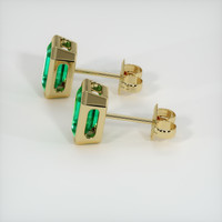 1.66 Ct.Tw. Emerald Earrings, 18K Yellow Gold 3