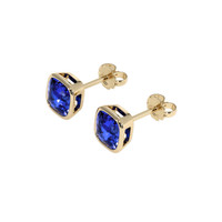 2.89 Ct.Tw. Blue Sapphire Earrings, 18K Yellow Gold 3