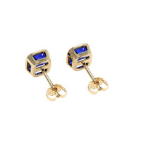 2.89 Ct.Tw. Blue Sapphire Earrings, 18K Yellow Gold 4