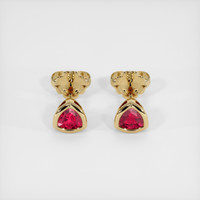 0.61 Ct.Tw. Ruby Earrings, 18K Yellow Gold 1