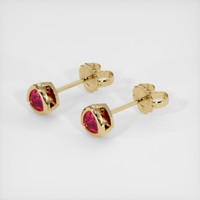 0.61 Ct.Tw. Ruby Earrings, 18K Yellow Gold 2