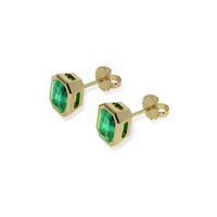 1.83 Ct.Tw. Emerald Earrings, 18K Yellow Gold 3