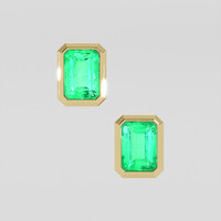 <span>2.01</span> <span class="tooltip-light">Ct.Tw.<span class="tooltiptext">Total Carat Weight</span></span> Emerald Earrings, 18K Yellow Gold 1