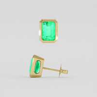 <span>2.01</span> <span class="tooltip-light">Ct.Tw.<span class="tooltiptext">Total Carat Weight</span></span> Emerald Earrings, 18K Yellow Gold 2