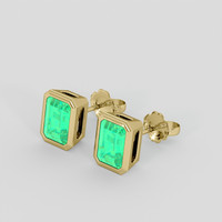<span>2.01</span>&nbsp;<span class="tooltip-light">Ct.Tw.<span class="tooltiptext">Total Carat Weight</span></span> Emerald Earrings, 18K Yellow Gold 3