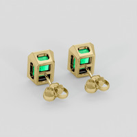 <span>2.01</span>&nbsp;<span class="tooltip-light">Ct.Tw.<span class="tooltiptext">Total Carat Weight</span></span> Emerald Earrings, 18K Yellow Gold 4