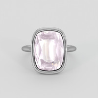 7.11 Ct. Purplish Pink Rose Quartz Ring, Platinum 950 1