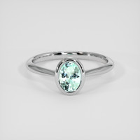 0.81 Ct. Bluish Green Paraiba Tourmaline Ring, Platinum 950 1