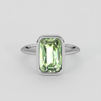 3.25 Ct. Green Sapphire Ring, Platinum 950 1
