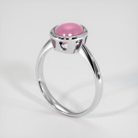 2.88 Ct. Reddish Pink Sapphire Ring, Platinum 950 2