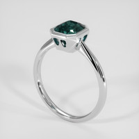 1.97 Ct. Bluish Green Sapphire Ring, Platinum 950 2