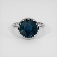 5.03 Ct. Bluish Green Sapphire Ring, Platinum 950 1