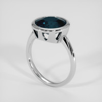 5.03 Ct. Bluish Green Sapphire Ring, Platinum 950 2