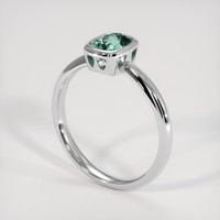 1.24 Ct. Greenish Blue Sapphire Ring, Platinum 950 2