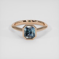 1.62 Ct. Greenish Blue Sapphire Ring, 14K Rose Gold 1