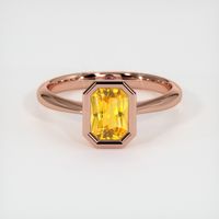1.03 Ct. Orangish Yellow Sapphire Ring, 14K Rose Gold 1