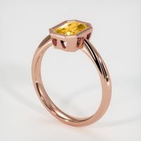 1.03 Ct. Orangish Yellow Sapphire Ring, 14K Rose Gold 2