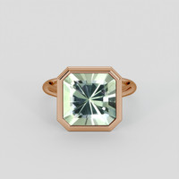 4.76 Ct. Green Prasiolite Ring, 18K Rose Gold 1