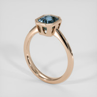 1.62 Ct. Greenish Blue Sapphire Ring, 18K Rose Gold 2