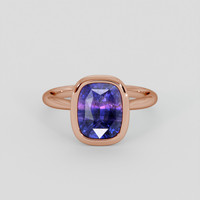 4.67 Ct. Bi Color Sapphire Ring, 18K Rose Gold 1