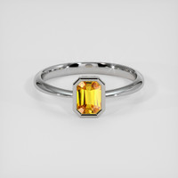 1.22 Ct. Orangish Yellow Sapphire Ring, Silver 1
