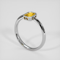 1.22 Ct. Orangish Yellow Sapphire Ring, Silver 2
