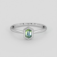 0.43 Ct. Bluish Green Sapphire Ring, Silver 1