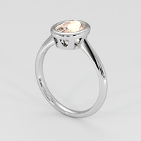 1.84 Ct. Peach Sapphire Ring, 14K White Gold 2