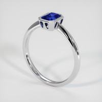 1.18 Ct. Blue Sapphire Ring, 14K White Gold 2