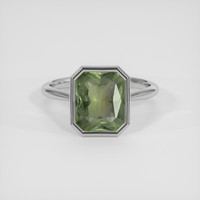 2.97 Ct. Green Sapphire Ring, 14K White Gold 1
