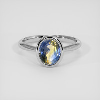 1.85 Ct. Bi Color Sapphire Ring, 14K White Gold 1