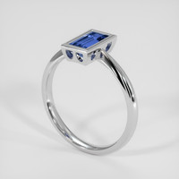 1.00 Ct. Blue Sapphire Ring, 14K White Gold 2