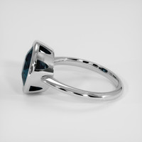 5.03 Ct. Bluish Green Sapphire Ring, 14K White Gold 4