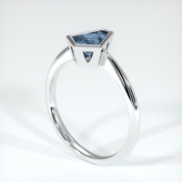 0.71 Ct. Sapphire Ring, 14K White Gold 2
