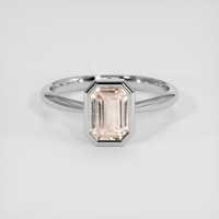 1.92 Ct. Peach Sapphire Ring, 14K White Gold 1