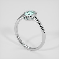 0.81 Ct. Bluish Green Paraiba Tourmaline Ring, 18K White Gold 2