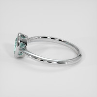 0.81 Ct. Bluish Green Paraiba Tourmaline Ring, 18K White Gold 4