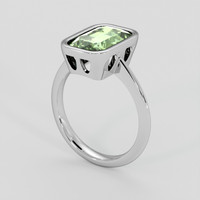 3.25 Ct. Green Sapphire Ring, 18K White Gold 2