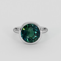 5.06 Ct. Bluish Green Sapphire Ring, 18K White Gold 1