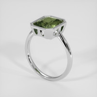 2.97 Ct. Green Sapphire Ring, 18K White Gold 2