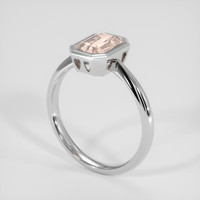 1.92 Ct. Peach Sapphire Ring, 18K White Gold 2